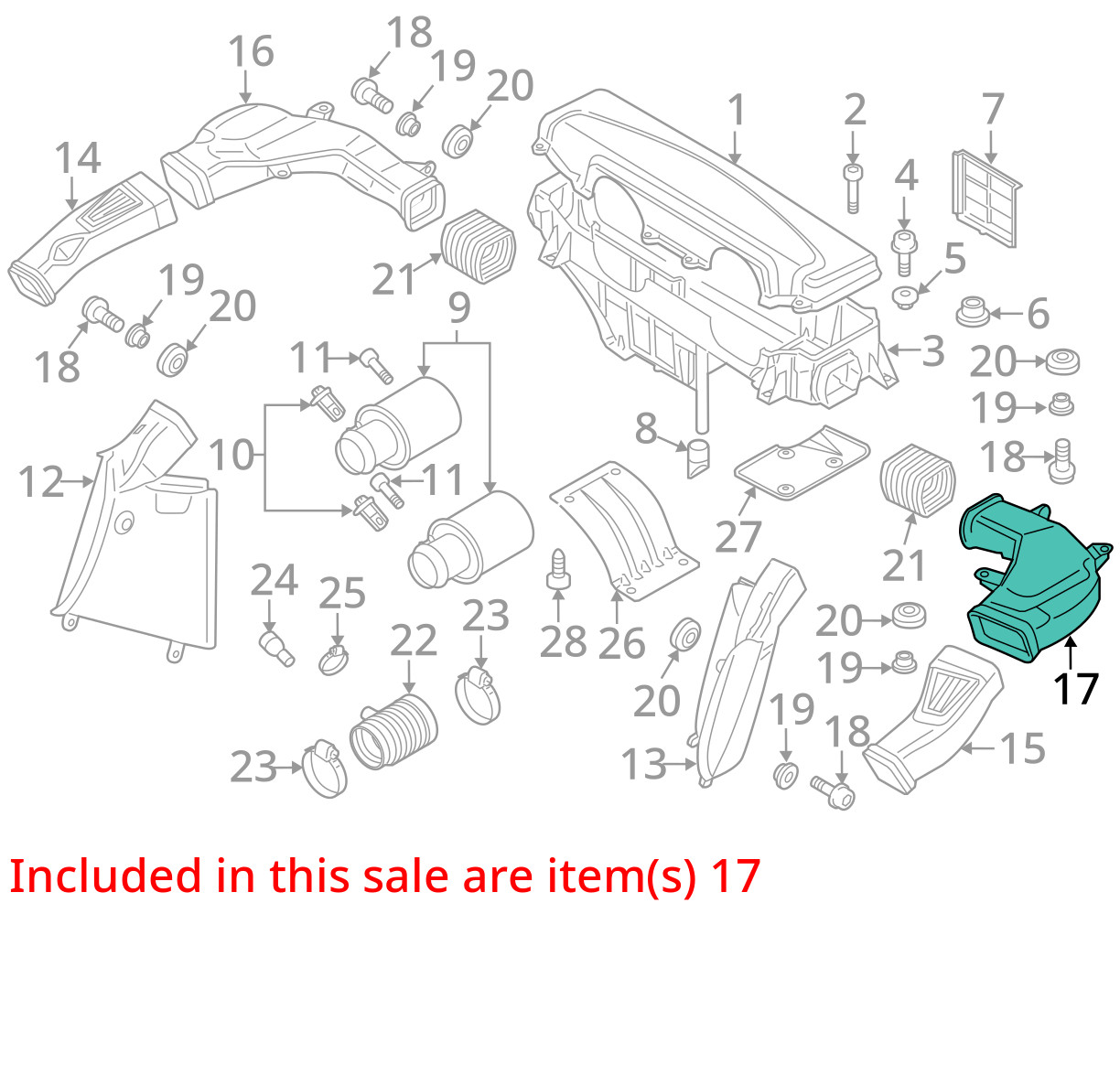 Audi R8 2011-2015 Left Intake hose P/N 427129519A