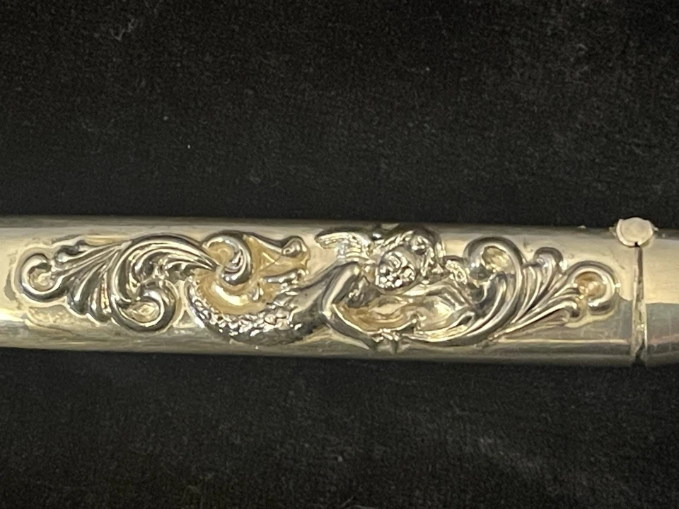 Estuche de agujas de coser de plata esterlina para sirena antiguo RS Arrow Chatelaine🌺 Foto 4 de 4