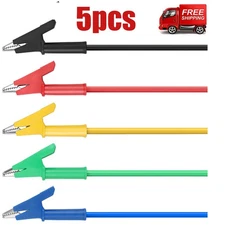 5pcs Alligator Clip Test Leads Probe Crocodile 15A Test Double-ended