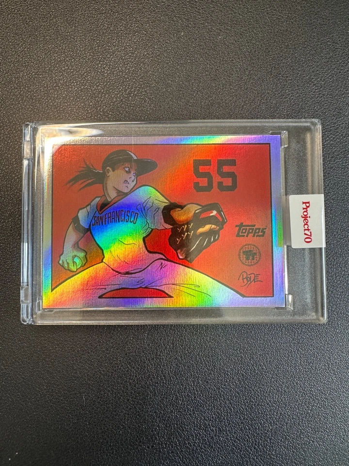 2021 Topps Project 70 - 1955 Topps Baseball Tim Lincecum #537 Rainbow Foil /70 - Image 3 of 4