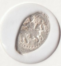 Rare Old Medieval 1547-84 Ivan Terrible Russian Silver DENGA Collection Coin I94