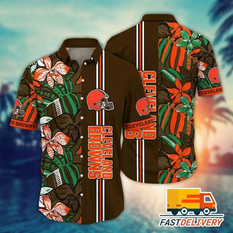 Cleveland Football Tropical Burst Hawaiian Shirt , Gift for Fan