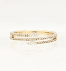 10K Solid Yellow Gold 2.2g Split Shank Bypass Triple Band Cute Ring Size-7