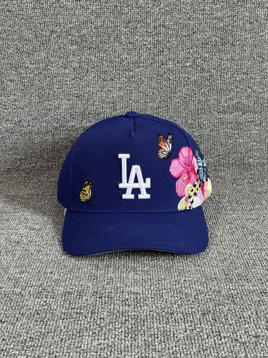 Mitchell & Ness Dodgers Floral Snapback Blue Curved Brim Hat