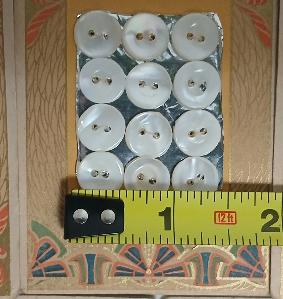 5 Sets Vintage Antique Button Card White Pearl Buttons 60 Piece Lot  - Image 3 of 4