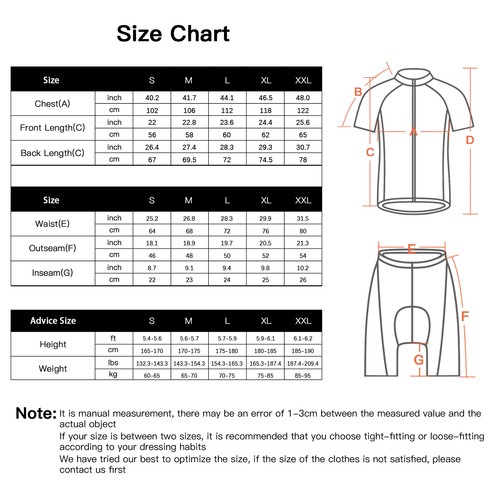Men's Summer Short Suits Cycle Set Cycle Jersey With 5D Gel Padded Riding JRCG - Picture 6 of 7