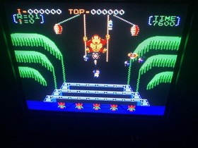 Donkey Kong 3 NES, CIB Complete, 5 Screw, Black Box, Hangtab, NON-CODE Working