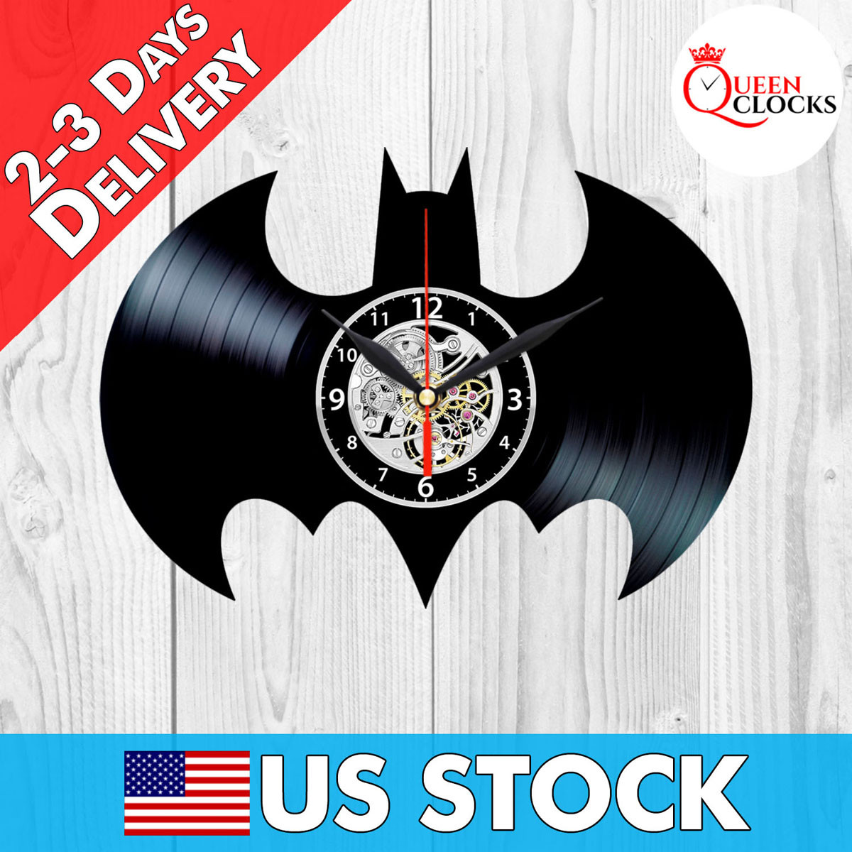 Batman Sign Logo Emblem DC Comics Vinyl Record Wall Clock Room Decor Best Gifts