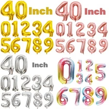 40 inch Large Number Balloon Foil Mylar Celebration Party Kids Birthday Wedding