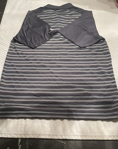 NEW MENS PEBBLE BEACH BLUE STRIPE PERFORMANCE DRY-LUXE POLO GOLF SHIRT Small - Picture 3 of 12