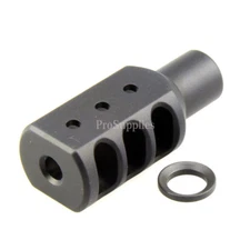.223 Aluminum Muzzle Brake 1/2x28 Thread Black Hard Anodized w/ washer