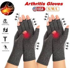 2× Half Finger Glove Arthritis Compression Glove Finger Joint Pain Relief USA