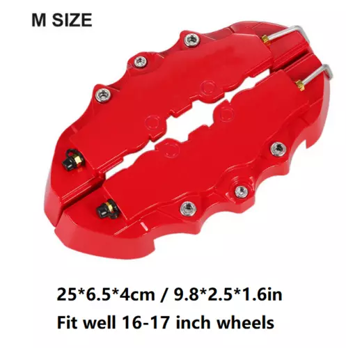 4PCS 3D Style Red M+L Car Disc Brake Caliper Cover Front & Rear Accessories Kits - Picture 11 of 22