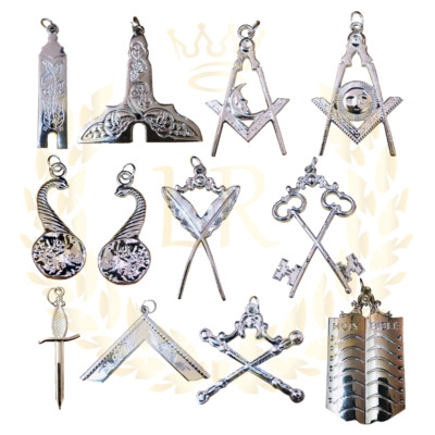 Masonic Regalia Blue Lodge Jewels premium quality chrome plated collar jewels