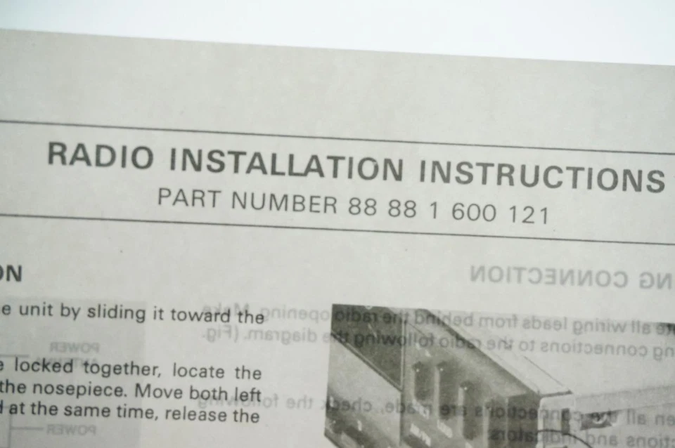 BMW E30 Radio Installation Instructions 84-91 318i 325e 325i 325ix - 8888160121 - Image 4 of 4