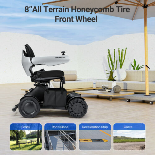 VERPAL Electric Wheelchair Futuristic Foldable 20 Mile Range Heavy Duty 300Lb US - Picture 6 of 14