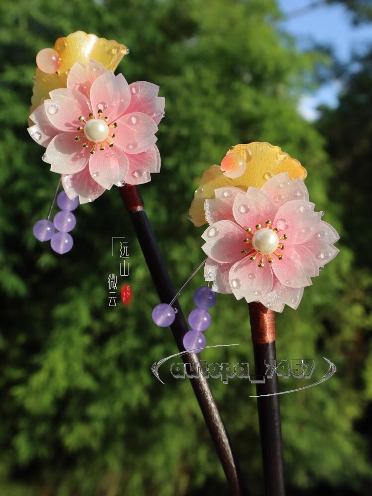 アクセサリー KISAMA092 Momozono Nanami Hair accessories Kamisama Kiss Purple Kanzashi