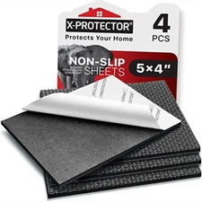  Rubber Sheet - 4 PCS Rubber Pads 4 x 5 - Black Non Slip Pad - 4 PCS 4 x 5 inch