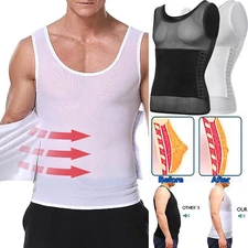 Men Compression Shirt Sleeveless Body Shaper Base Layer Slimming Tank Tops Vest