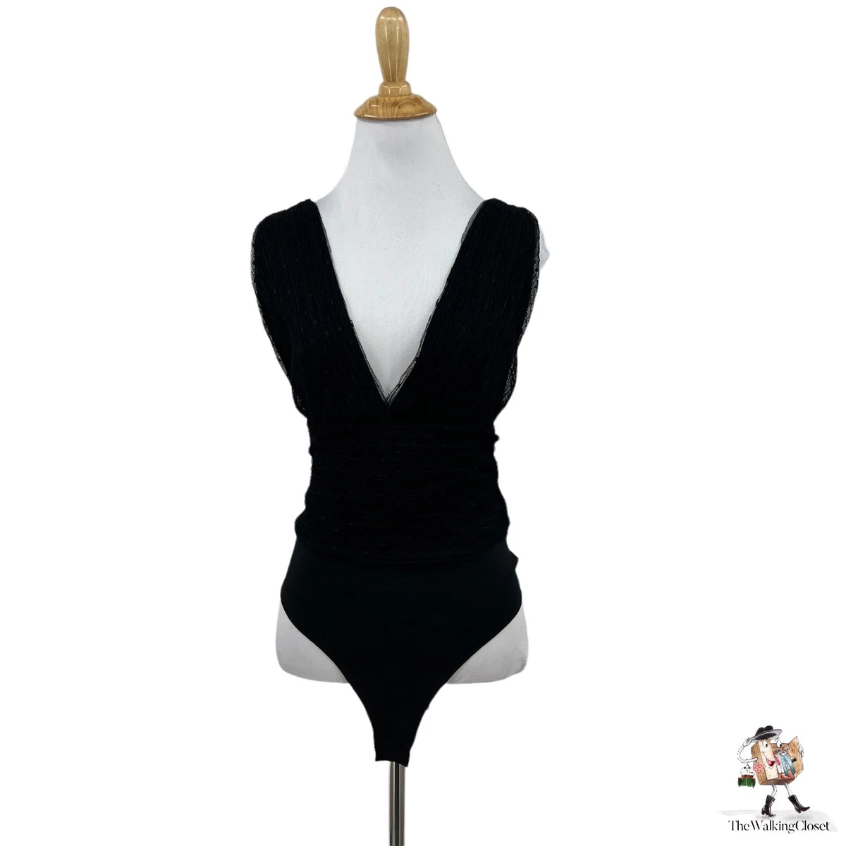 Sleeveless bodysuit with contrast logo