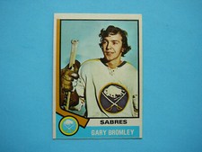 1974/75 O-PEE-CHEE NHL HOCKEY CARD #7 GARY BROMLEY ROOKIE EX/NM NM SHARP+ OPC 