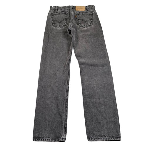 VINTAGE Levi's 505 Jeans Mens 33x32 (Fits 31x31) Faded Black/Gray Orange Tab 90s