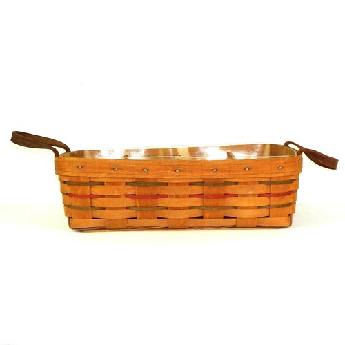 Longaberger 1987 Bread Basket w Removable Divider Vintage Initialed - Picture 5 of 14