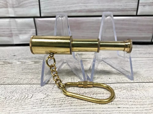 Nautical 3" Telescope -Solid Brass Keychain Mini Collapsible Functional Spyglass - Picture 4 of 9