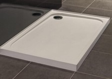 Lakes 1200x800mm Rectangular Stone Resin Shower Tray With Upstands ZZTR4U8012