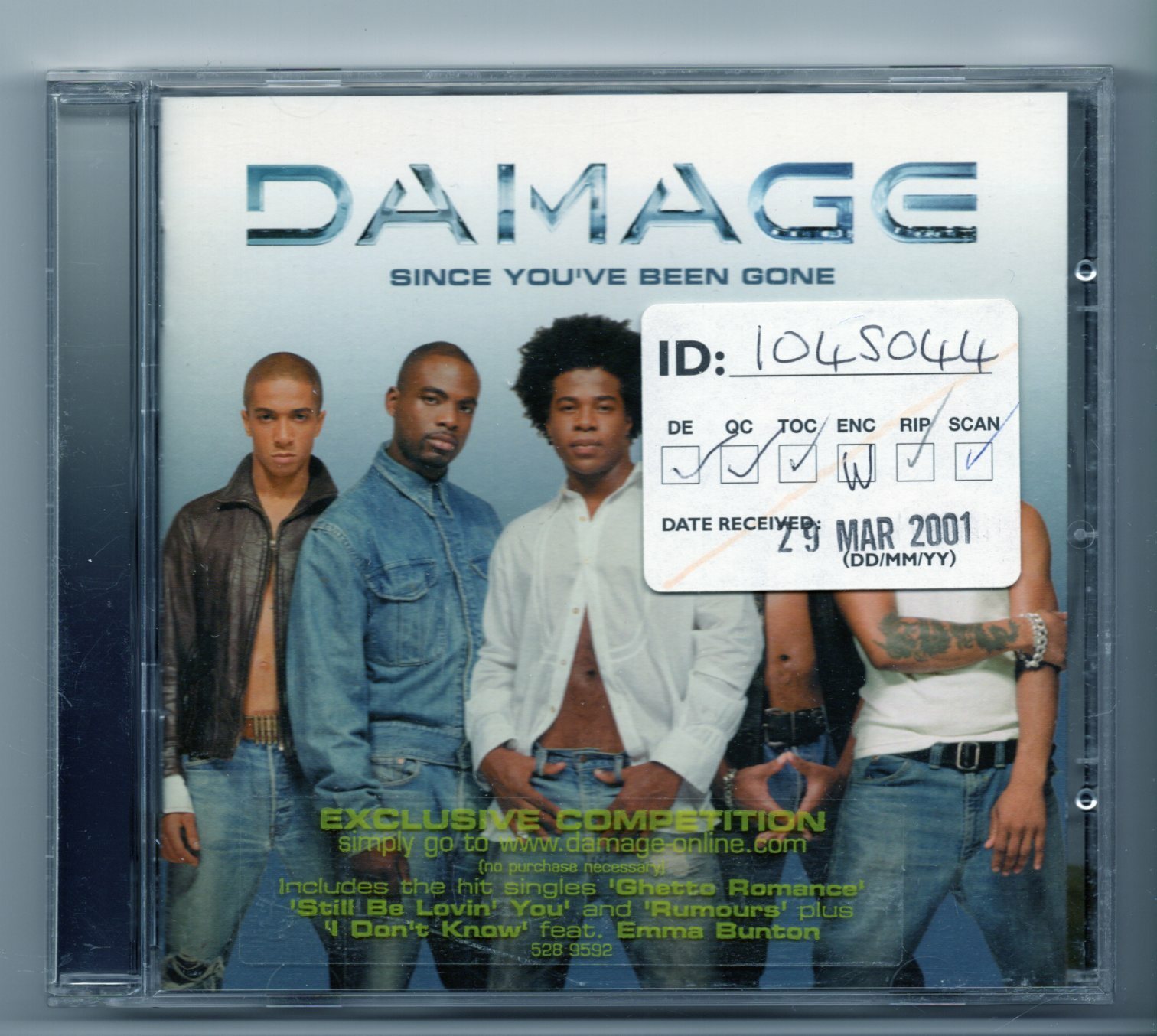 (JG609) Damage, Since You've Been Gone - 2001 CD