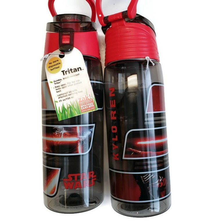 Star Wars KYLO REN 25 Oz. Reusable Plastic Water Bottle 2 Piece Set Zak Designs