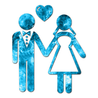 Stick Figure Bride Groom - Decal Sticker - Multiple Patterns & Sizes - ebn3107