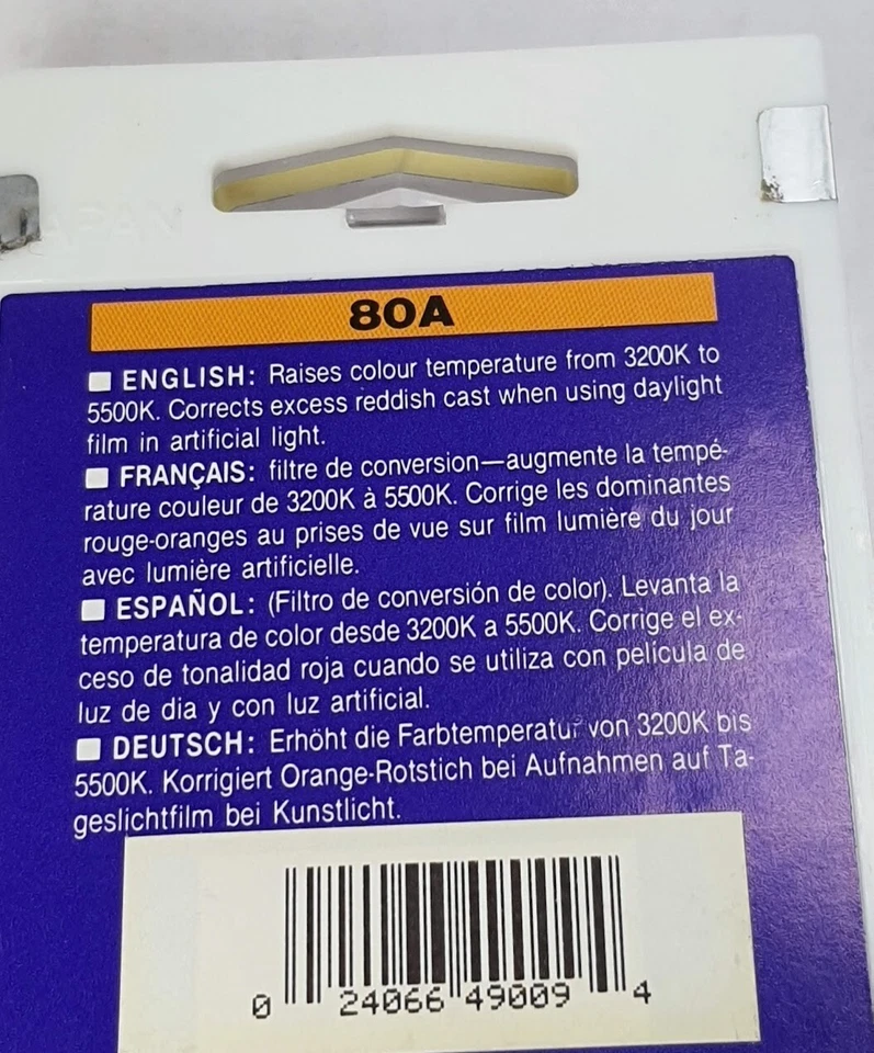 49mm Hoya 80A Blue Glass Lens filter 80 A Japan Coated 49 mm E-49 E49 - Image 3 of 4