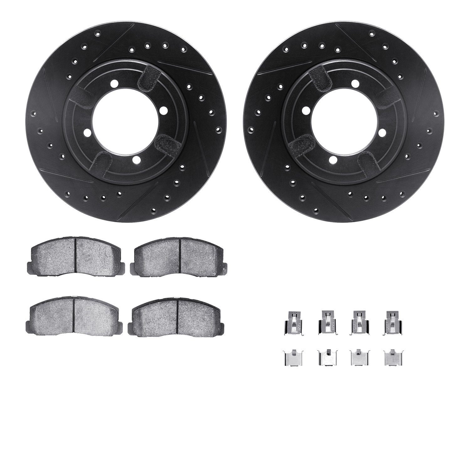 For Mitsubishi Cordia 84 Drilled & Slotted Front Brake Kit w Optimum Pads