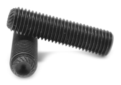 #10-32 x 3/16'' Fine Thread Socket Set Screw Knurled Cup Pt Black Oxide
