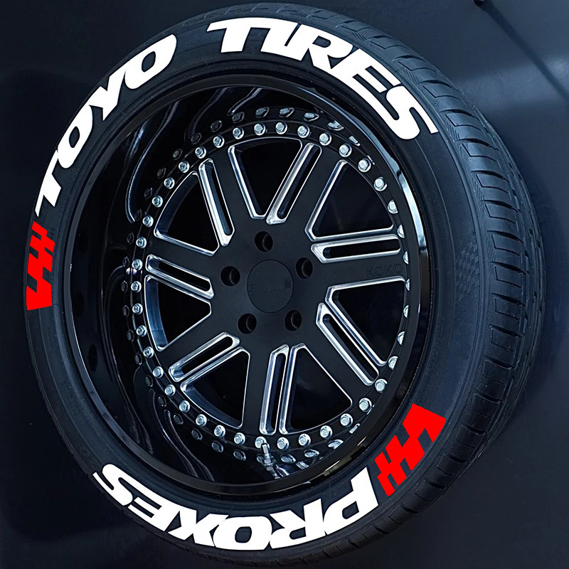 4 Sets TOYO TIRES PROXES Tire Lettering Sticker 1.06