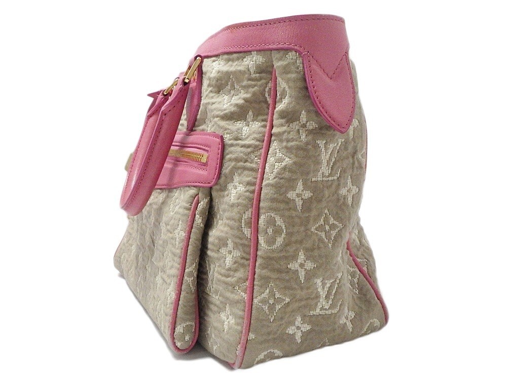 LOUIS VUITTON M93496 Sabbia Cabas MM Hand Bag Beige Rose Pink シャンデールスリーインワン