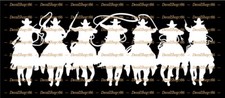 7 Cowboys on Horse - Western Style - Vinyl Die-Cut Peel N' Stick Decal/Sticker