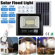 Solar Panel LED Street Lights Dusk To Dawn Garden Landscape Spotlight Flood Lamp