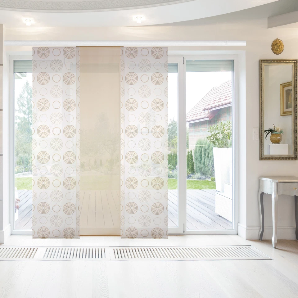 Flächenvorhang 3er Pack 60x260cm mit Druck inkl. Zubehör Schiebevorhang Gardine - Bild 4 von 4