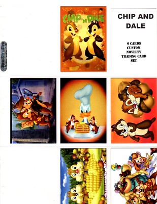 CHIP AND DALE   CUSTOM   NOVELTY  TRADING CARD 6 CARDS   SET