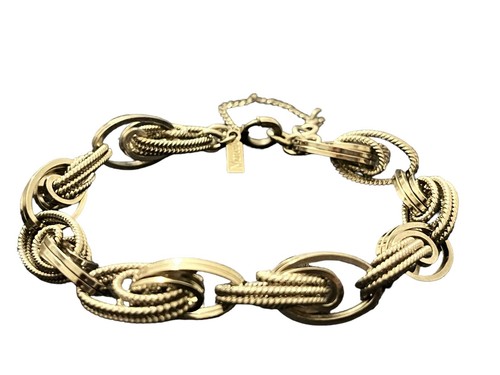 Monet Silver Tone Triple Multi Ring Link Bracelet Chunky - Picture 10 of 15