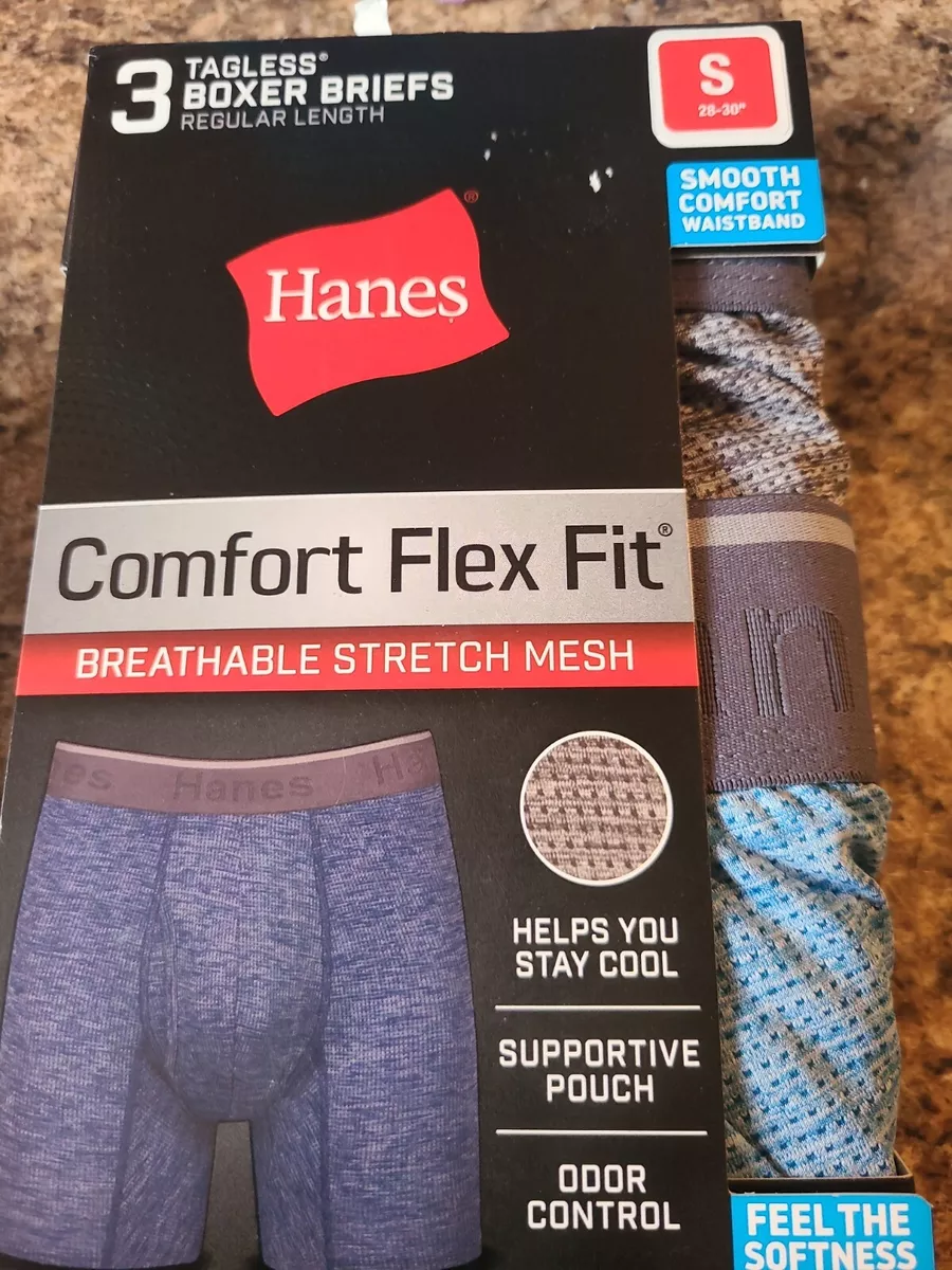 Hanes Men's 3 ct Small Comfort Flex Breathable Stretch Mesh Boxer Briefs