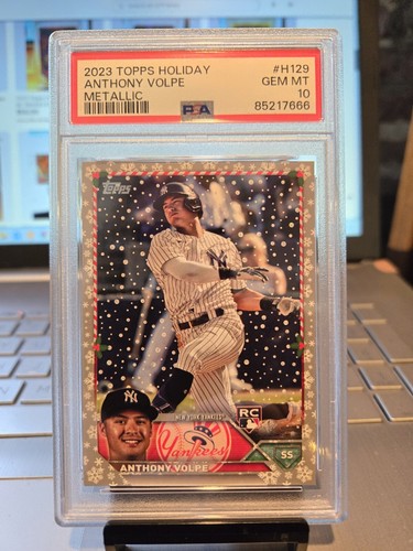 2023 Topps Holiday Anthony Volpe Metallic #H129 Gem Mt. 10 Yankee's Pride & Joy" - Picture 2 of 9