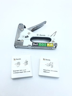 Bamda Handtacker, 3 In 1 Robuster Leistungsstarker Holztacker mit 3000 Klammern