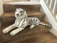 REALISTIC White Tiger Plush Large Green Eyes 42   feet to End Of Tail Stuffed
