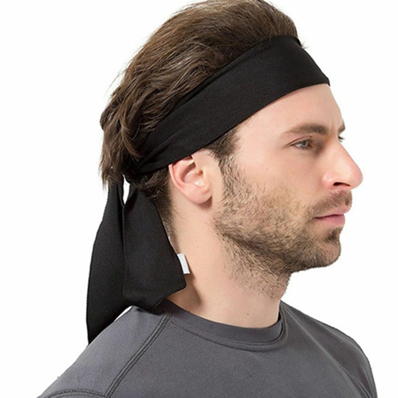  US Black Pirate Hair Band Sport Sweat Headband Bandage Tennis Running Head Warp