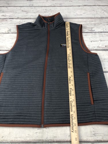 L.L. Bean Gray Casual Outdoor Hiking Golf Ribbed Full Zip Airlight Vest Mens L - Picture 4 of 9