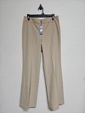 NWT TALBOTS Women's Pants Beige Color Straight Leg Side Zipper Mid-Rise.Size 8