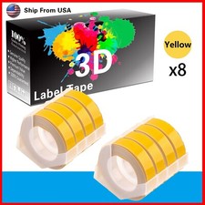 8PK Yellow Dymo 3D Label Tape for Dymo Organizer Xpress 12965 Label Makers